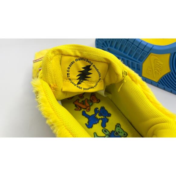 Nike Dunk Low SB x Grateful Dead Yellow Dancing Bears Jam Band Fuzzy Size 10.5 main image 6